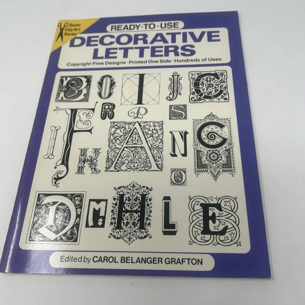 Vintage Dover Ready-to-Use Clip Art Books Lot of 3 NOS Decorative Letters 1990